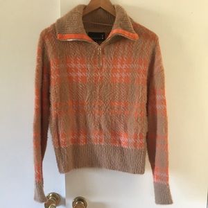 New Pumpkin Spice Fuzzy Feeling of Fall Half Zip Pullover Sweater in Medium